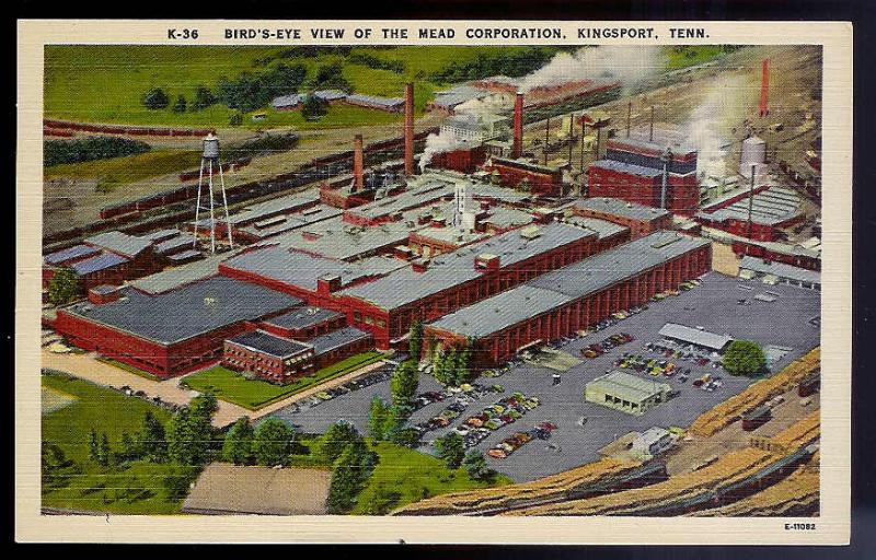 Mead Corporation birds eye Kingsport TN unused 1930s