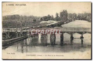 Old Postcard Army Fontenoy Aisne Aisne devastated the port and the Gateway
