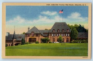 Asheville North Carolina NC Postcard Club House Exterior Building c1940 Vintage