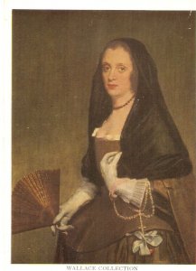 Velazquez. The Lady with a Fan Fine painting, modern English postcard