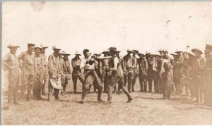 RPPC - Military Men in a Boxing Match - c1908