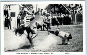 MOLALLA BUCKAROO RODEO, OR ~ WALT McKITRICK off Hundred Grand 1944 Postcard