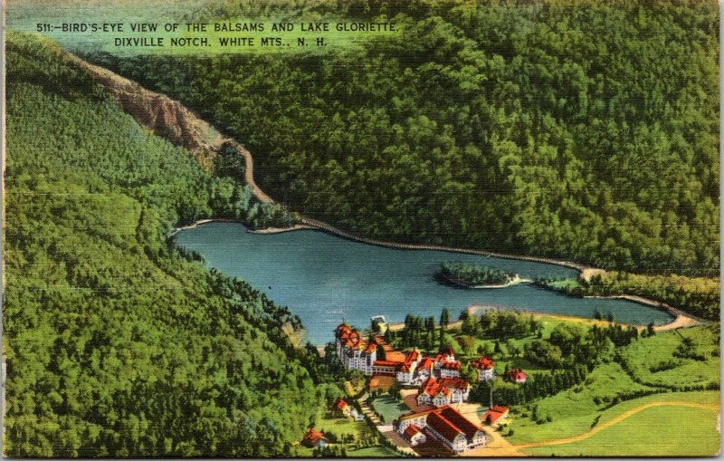 White Mountains New Hampshire Dixville Notch Linen Cancel WOB Postcard 