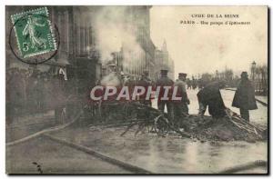 Postcard Modern Crue of the Seine Paris A pump & # 39epuisement Floods TOP