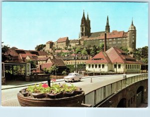 c1970s Meissen, Germany Castle Cathedral Town View Bridge Car Chrome 4x6 PC M24