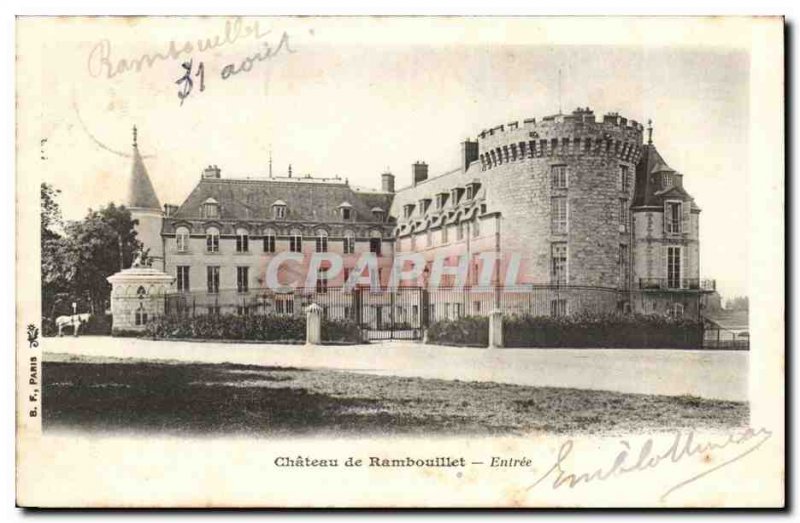 Old Postcard Chateau de Rambouillet Entree