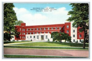 Vintage 1930's Postcard Women's Dorm Michigan State Normal College Ypsilanti MI