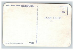 Vintage 1950's Postcard Christ Episcopal Church Wright Street Pensacola Florida