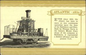 B&O Baltimore & Ohio Railroad Trains 1927 Pageant Postcard ATLANTIC 1832