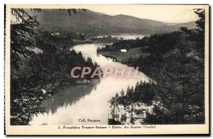 Old Postcard Frontiere Franco Suisse Entree Des Ponds