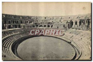 Postcard Old Nimes Inside view of Arenes