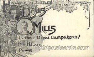 Davis & Mills, Geo H Carr Music, Musician, Composer Unused internal crease ha...