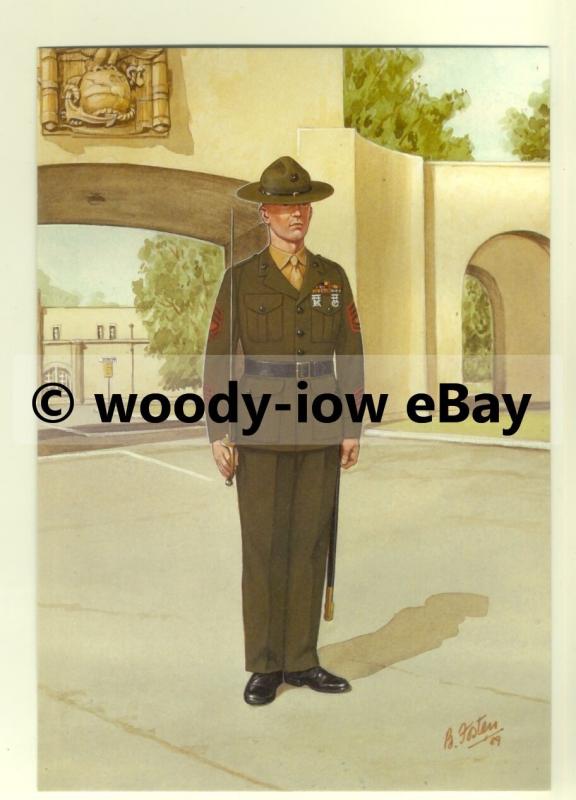 su1450 - US Marine Corps - Drill Instructor - artist Bryan Fosten - postcard 