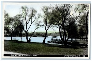 c1910 Scene Riverside Park Exterior View Watertown Wisconsin RPPC Photo Postcard