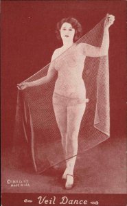 Mutoscope Risque Veil Dance Nude Burlesque Vintage Exhibit Card