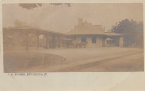 J8/ Bennington Vermont RPPC Postcard c1910 Railroad Depot Station  75