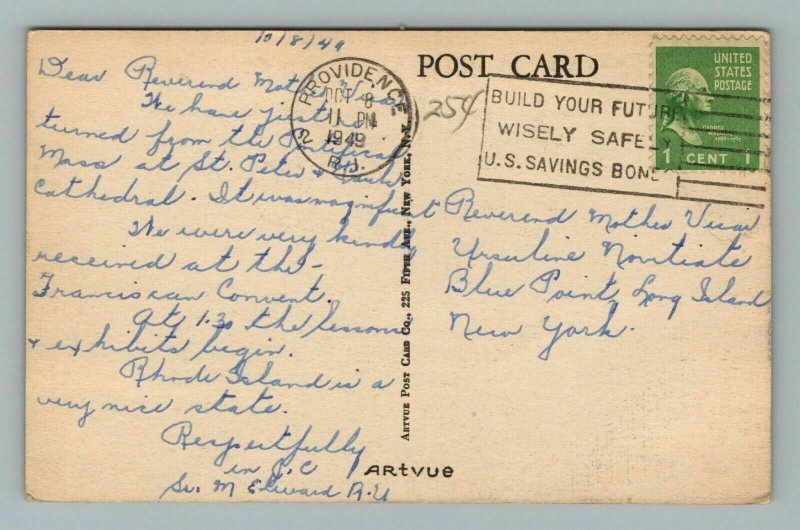 Franciscan Missionaries of Mary Convent Providence Rhode Island RI Postcard