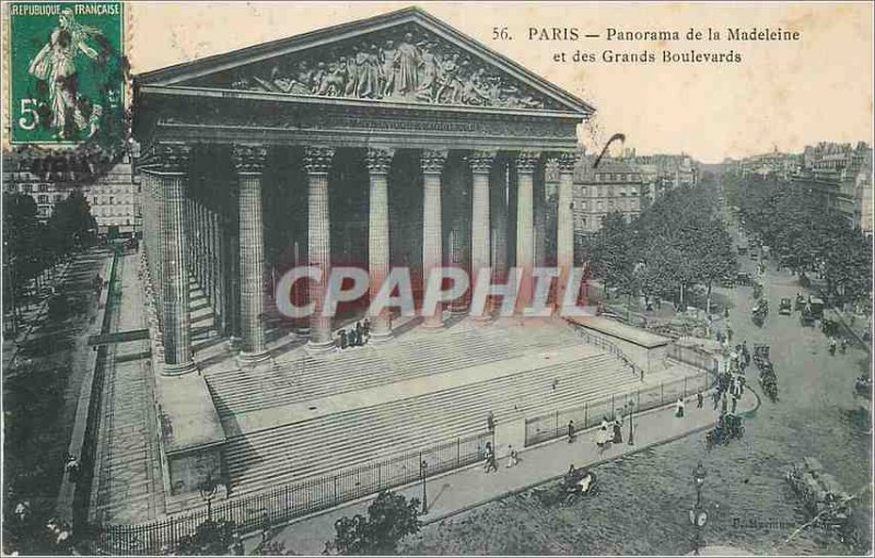 Postcard Old Paris Panorama of the Madeleine and the Grands Boulevards