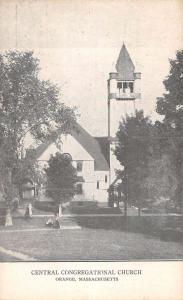 Orange Massachusetts Central Congregational Church Antique Postcard K104263