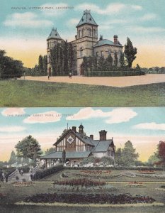 Leicester Victoria & Abbey Park 2x Antique Postcard s