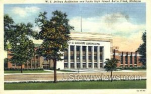 W.K. Kellogg Aud Junior High School - Battle Creek, Michigan MI Postcard
