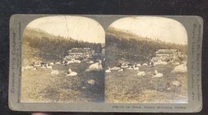 REAL PHOTO HAUKELL MOUNTAINS NORWAY SAETER RIVER OLD STEREOVIEW CARD