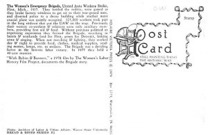 Women's Brigade Auto Strike, reproduction Flint, Michigan, USA Postcard
