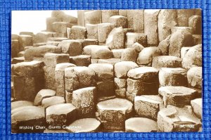 Vintage Wishing Chair Giants Causeway Basalt Rocks Antrim Ireland RPPC Postcard