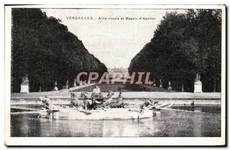 Postcard Old Versailles Royal Allee basin & # 39Apollon