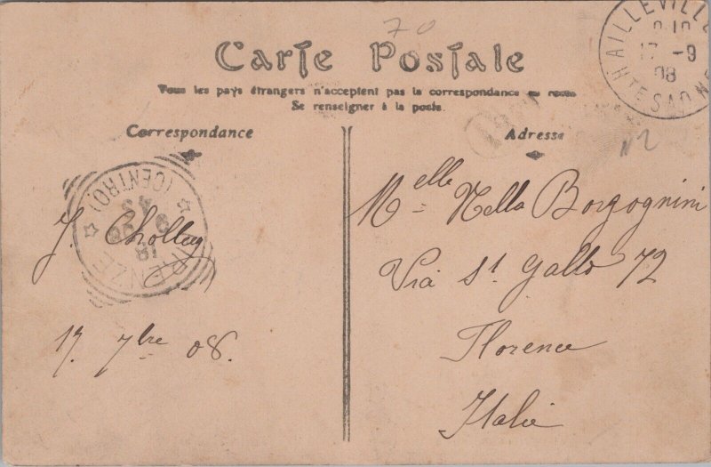 France Aillevillers-et-Lyaumont Rue de l'Eglise Vintage Postcard 04.97
