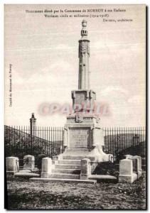 Old Postcard Monument high the Norroy Commnne children Militaria