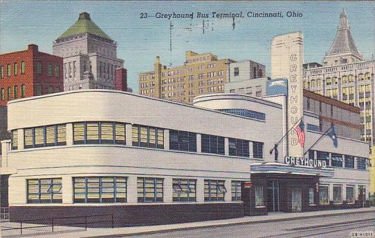 Greyhound Bus Terminal Cincinnatie Ohio C1943urteich