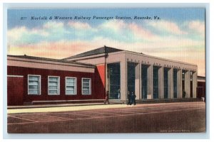 Norfolk & Western Railway Passenger Station Roanoke Virginia VA Vintage Postcard 