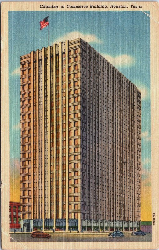 USA Texas Houston Chamber of Commerce Building Vintage Postcard C213