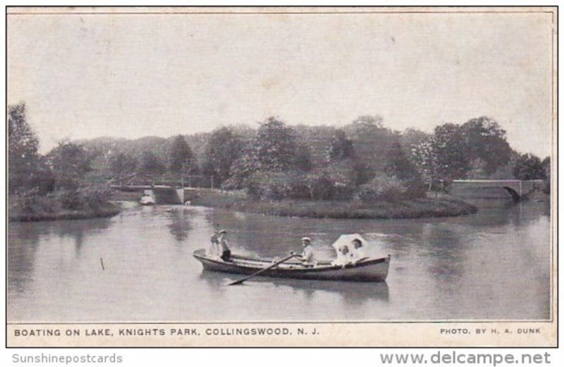 Boating On Lake Knights Park Collingswood New Jersey 1908