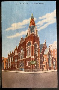 Vintage Postcard 1953 First Baptist Church, Dallas, Texas