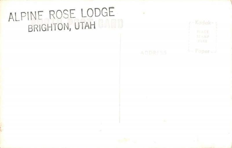 Brighton Utah Alpine Rose Lodge Patio Real Photo Antique Postcard K36039 