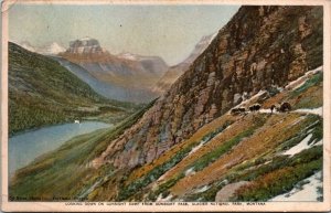 Gunsight Camp, Pass Glacier National Park  Great Northern Rail Montana Postcard