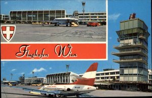 Flughafen Wien Vienna Germany Airport Chrome Vintage Postcard