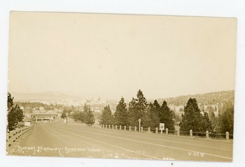 1948-51 Sunset Highway Spokane Washington Rppc Postcard Photo Real V-23 