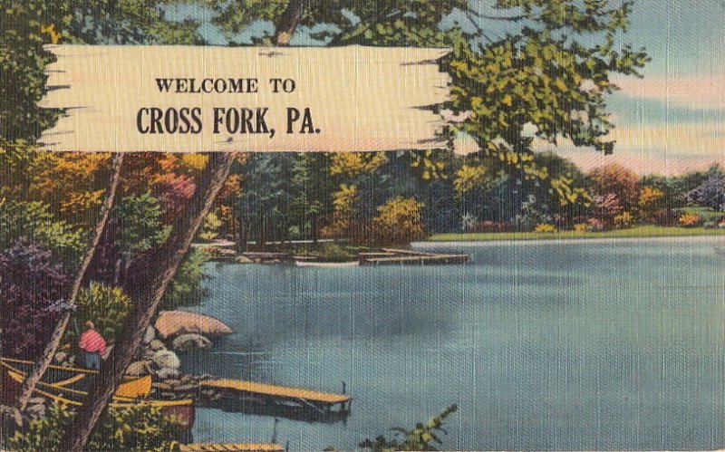 Postcard Welcome to Cross Fork PA