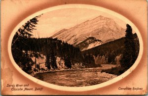 Spray River and Cascade Mount Banff Alberta Canada 1910s DB Postcard