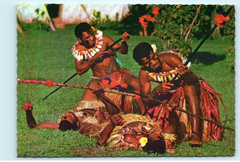 Spear Dance Fiji Vintage 4x6 Postcard E16