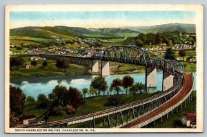 South  Charleston Bridge   West Virginia   Postcard  c1925