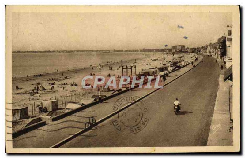 Old Postcard La Baule General view of the beach