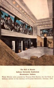 Indiana Bloomington Auditorium Hall Of Murals Indiana University 1950 Handcol...