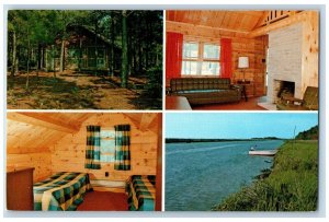 Crisfield Maryland Postcard Northern Products Log Cabins Multiview c1960 Vintage