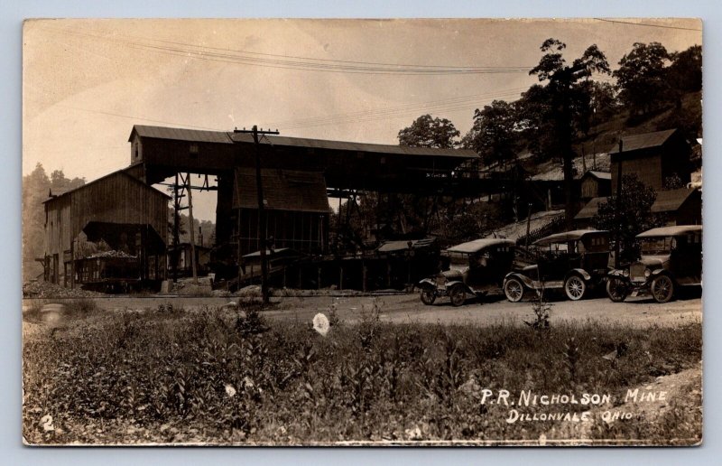 J87/ Dillonvale Ohio RPPC Postcard c1910 Nicholson Coal Mine Railroad 426