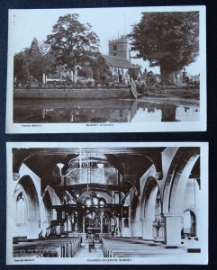 Hertfordshire BUSHEY St James Church & Interior c1919 RP Postcard by Middleton
