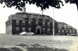 Real Photo - Beatrice Weeks Memorial Hospital - Lancaster, New Hampshire NH  